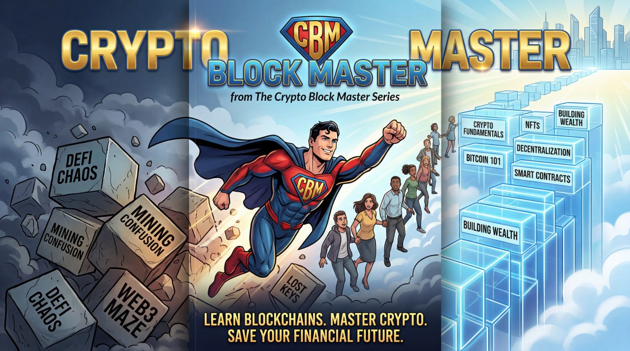 Crypto Block Master supporting educational graphic